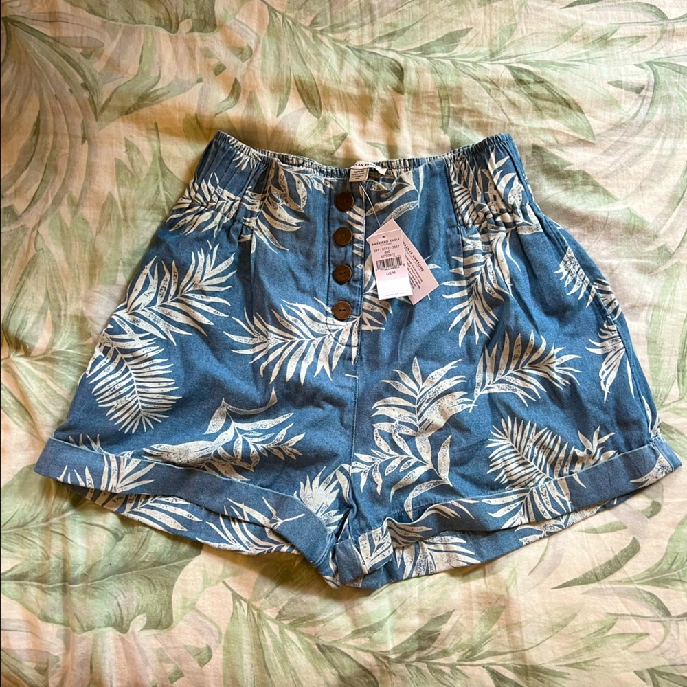 American eagle paper bag tropical print shorts